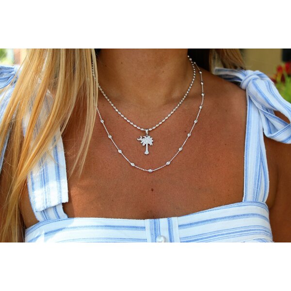 Sterling Silver GC Original Palmetto & Moon Pendant