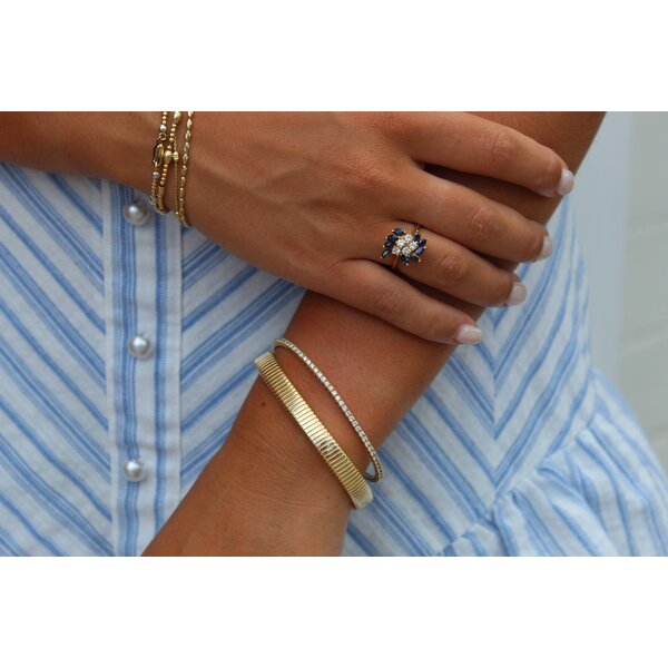 14K Yellow Gold 8mm Omega Flexible Bracelet 7"