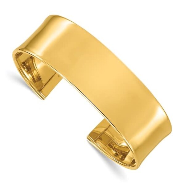 14K Yellow Gold  19mm Polished Cuff