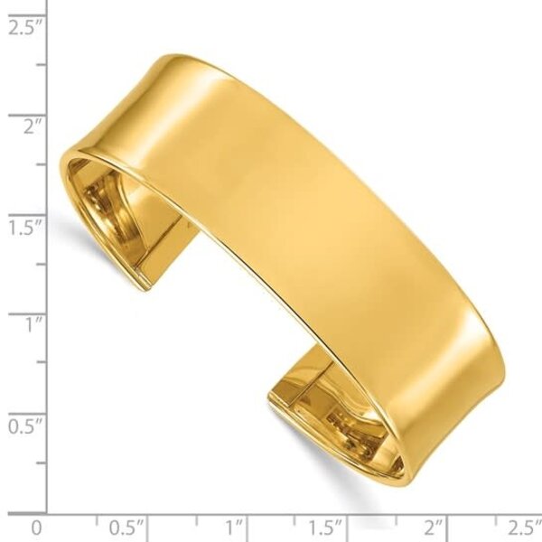 14K Yellow Gold  19mm Polished Cuff