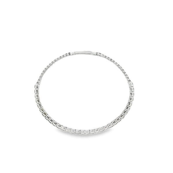 14K White Gold 3ct Lab Grown Diamond Flex Tennis Bangle