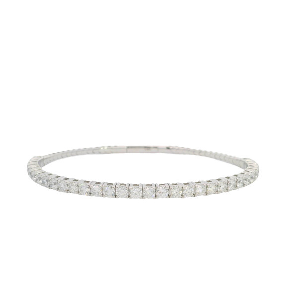 14K White Gold 3ct Lab Grown Diamond Flex Tennis Bangle