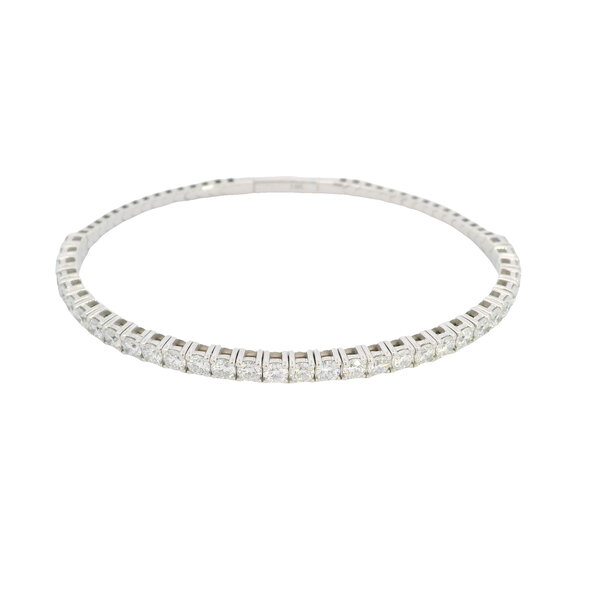 14K White Gold 3ct Lab Grown Diamond Flex Tennis Bangle
