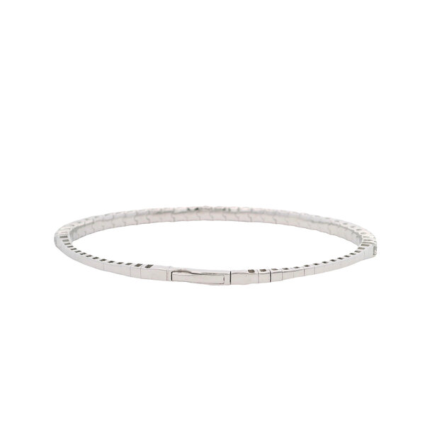 14K White Gold 3ct Lab Grown Diamond Flex Tennis Bangle