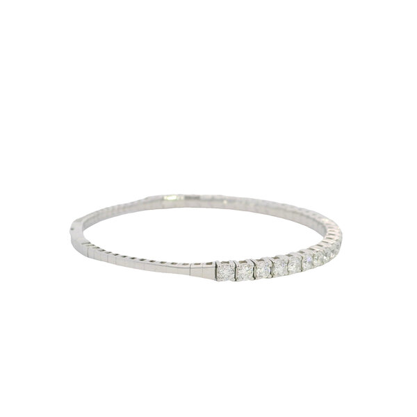 14K White Gold 3ct Lab Grown Diamond Flex Tennis Bangle