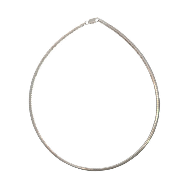 Sterling Silver 4mm Omega Chain 18"