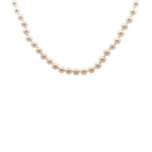 14KY 7.8-8mm White Freshwater Pearl Strand 18"