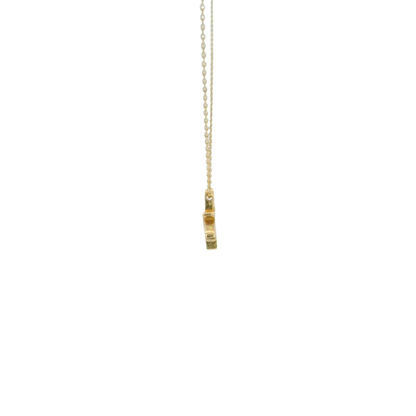 14K Yellow Gold Dragonfly Necklace with CZ 16"