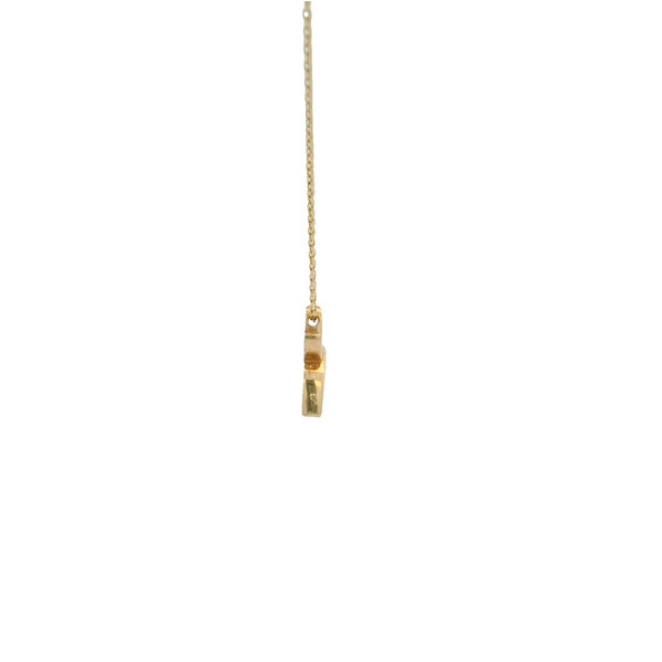 14K Yellow Gold Dragonfly Necklace with CZ 16"