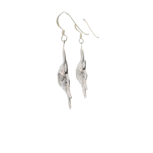 Sterling Silver Textured 50x33mm Sun Dangle Earrings