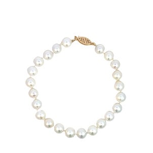 14KY 7-7.5mm Akoya Pearl Bracelet 7.5"