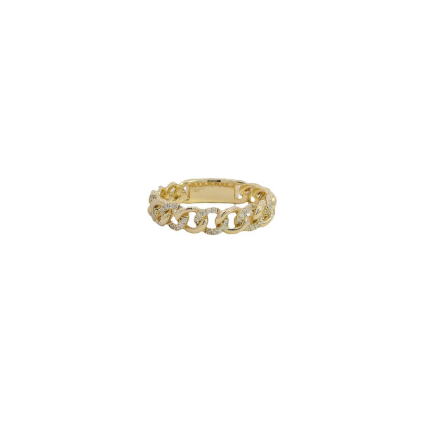 14K Yellow Gold .21ct Diamond Chain-link Style Band Size 6.75