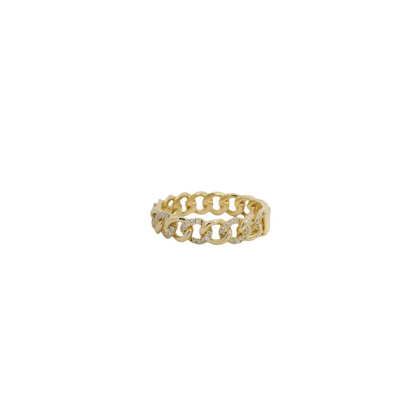 14K Yellow Gold .21ct Diamond Chain-link Style Band Size 6.75