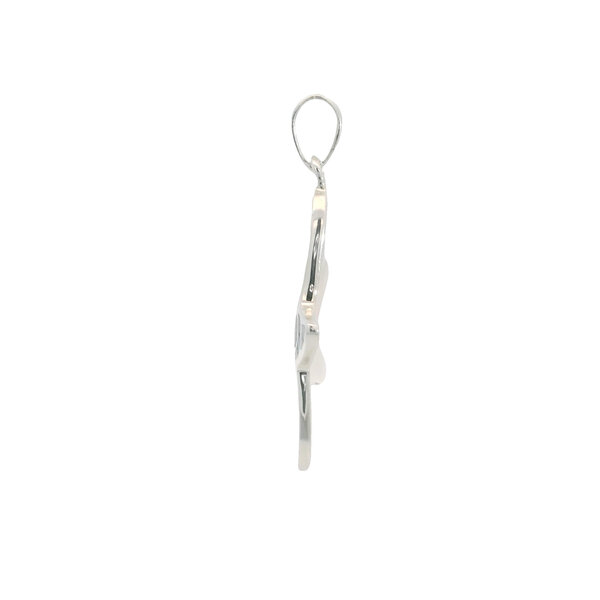 Sterling Silver 45x25mm Abalone Starfish Pendant