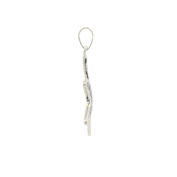 Sterling Silver 45x25mm Abalone Starfish Pendant