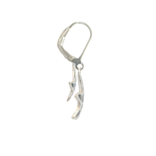 Sterling Silver 34x14mm Abalone Starfish Lever Back Earrings