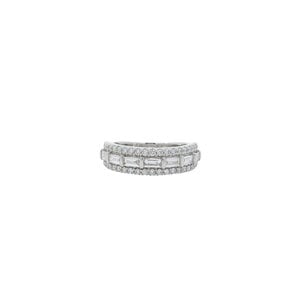 14KW 1ct Lab Grown Diamond Triple Row Band Sz 7.25