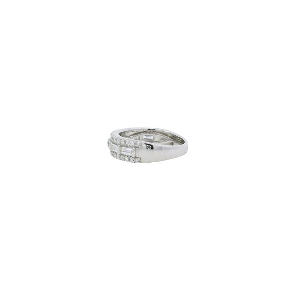 14K White Gold 1ct Lab Grown Diamond Triple Row Band Size 7.25