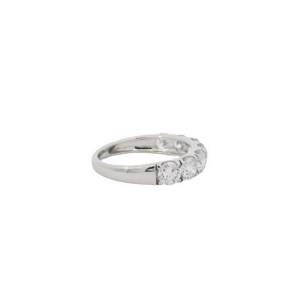 14K White 2ct Lab Grown Round Diamond Band Size 7