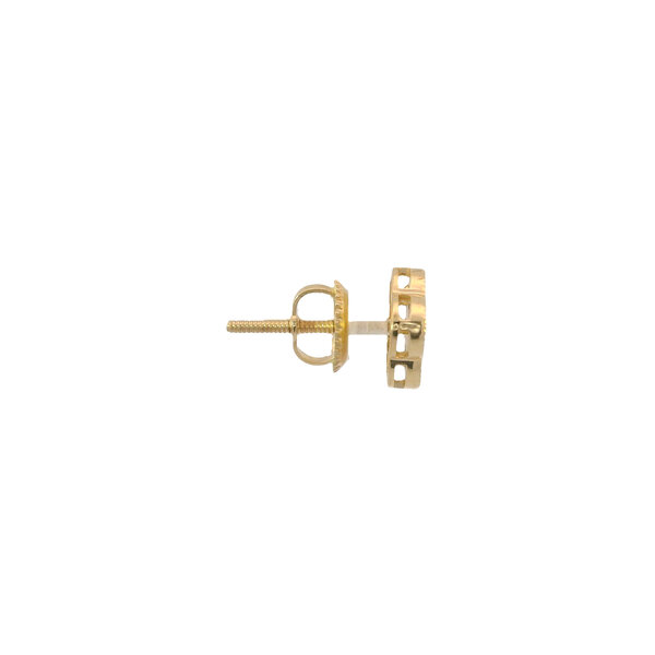 14K Yellow Gold .34ct Diamond Milgrain Clover Screw Back Post Earrings