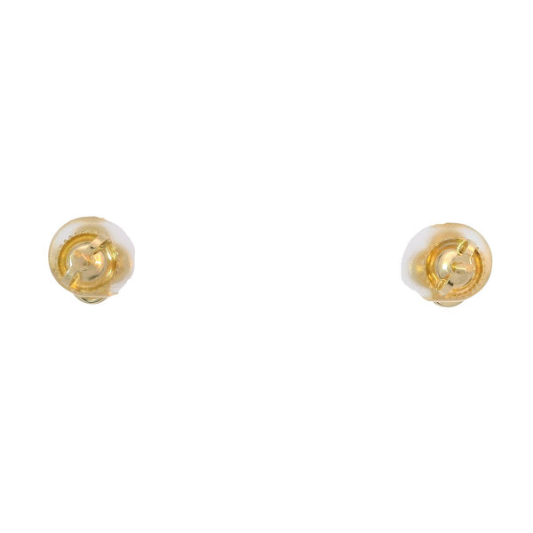 14K Yellow Gold .34ct Diamond Milgrain Clover Screw Back Post Earrings
