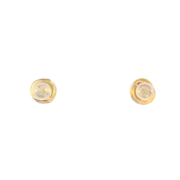 14K Yellow Gold 1970's 6mm Carnelian Ball Post Earrings