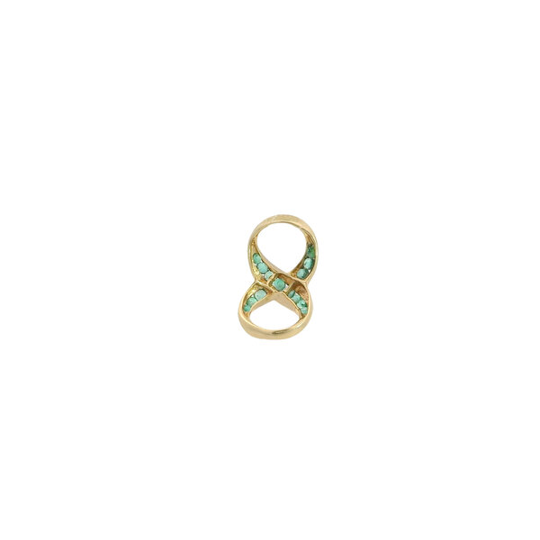 14K Yellow Gold Estate .65ct Emerald Infinity Pendant