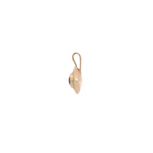 14K Rose Gold .50ct Amethyst & .04ct Diamond Diamond Shaped Pendant 17x11mm