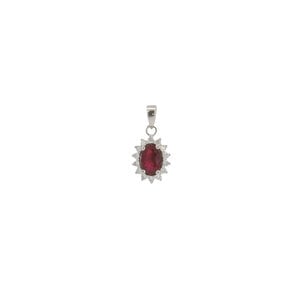10KW 1.01ct Oval Ruby & .25ct Dia Pendant 18x9mm