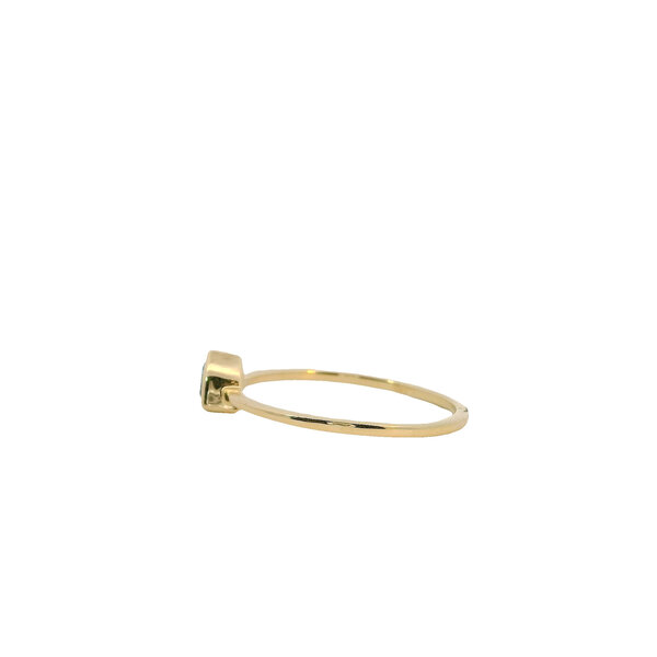 10K Yellow Gold .35ct Bezel Set Blue Topaz Ring Size 6.75