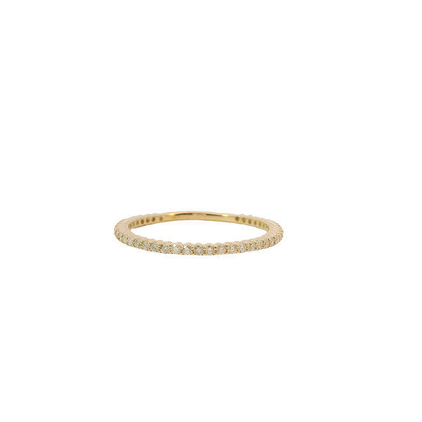14K Yellow Gold .28ct Diamond UProng Thin Stackable Size 6.5