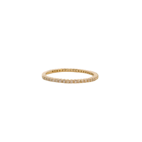 14K Yellow Gold .28ct Diamond UProng Thin Stackable Size 6.5