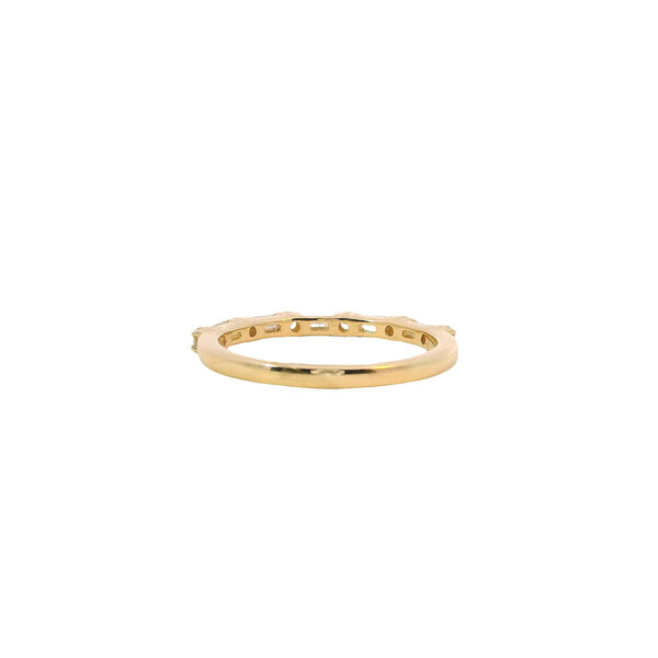 14K Yellow Gold .45ct Baguette & Round Diamond Band Size 6.5