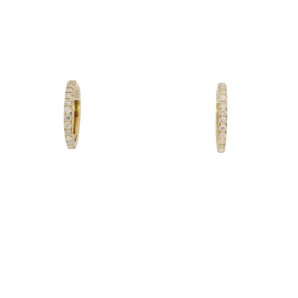 14K Yellow Gold .51ct Diamond Oval Hinged Hoops 16x2mm