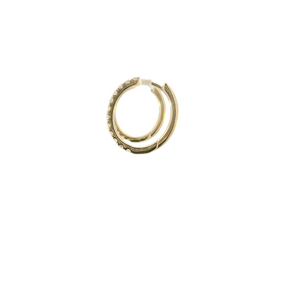 14K Yellow Gold .51ct Diamond Oval Hinged Hoops 16x2mm