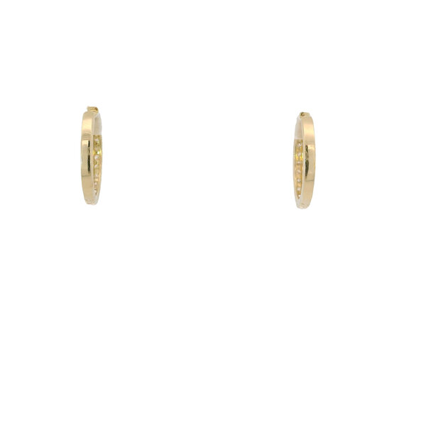 14K Yellow Gold .51ct Diamond Oval Hinged Hoops 16x2mm