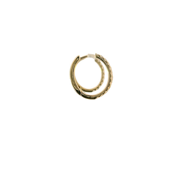14K Yellow Gold .51ct Diamond Oval Hinged Hoops 16x2mm
