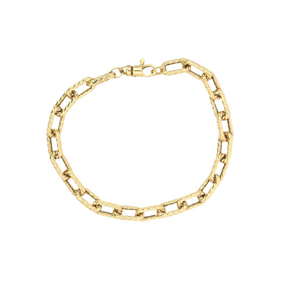 14K Yellow Gold Estate 6mm Rope Paperclip Bracelet 7.5"