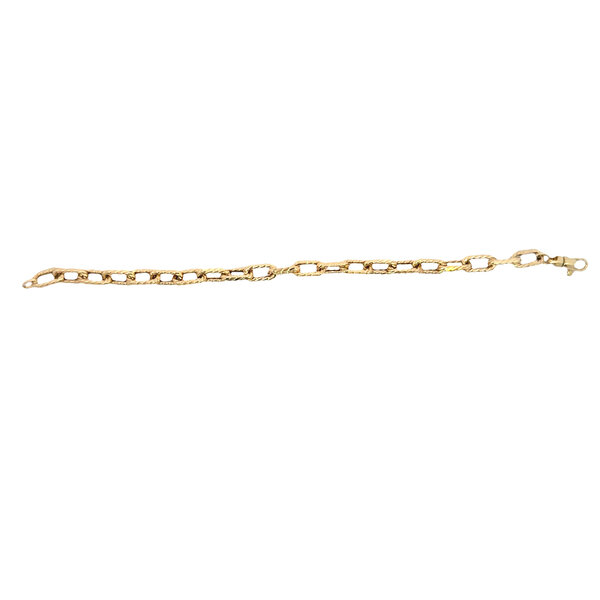 14K Yellow Gold Estate 6mm Rope Paperclip Bracelet 7.5"