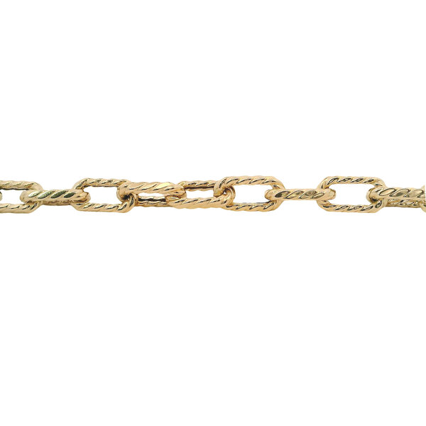 14K Yellow Gold Estate 6mm Rope Paperclip Bracelet 7.5"