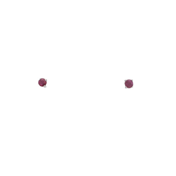 Sterling Silver .35ct Natural Round Ruby Post Earrings