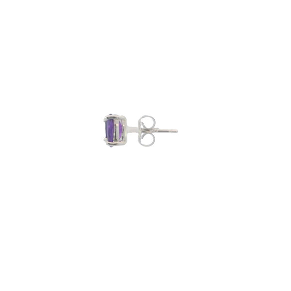 Sterling Silver 1.50ct Oval Natural Amethyst Post Earrings