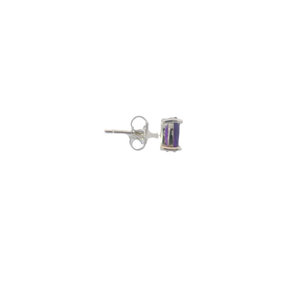 Sterling Silver 1.50ct Oval Natural Amethyst Post Earrings