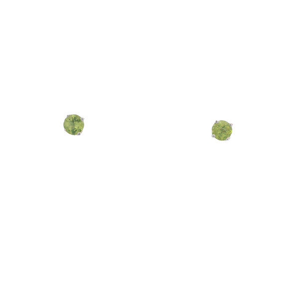 Sterling Silver .95ct Round Peridot Post Earrings