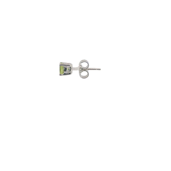 Sterling Silver .95ct Round Peridot Post Earrings
