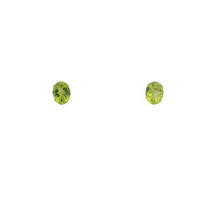 14KY 3.75ct Oval Peridot Post Earrings