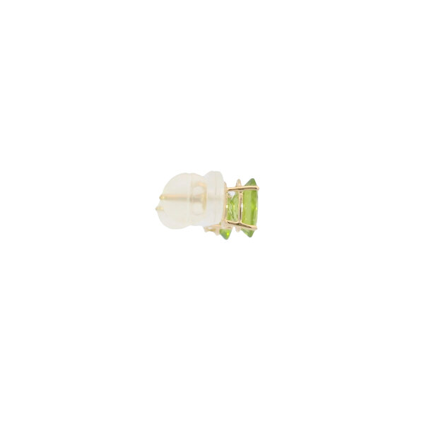 14K Yellow Gold 3.75ct Oval Peridot Post Earrings