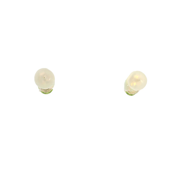 14K Yellow Gold 3.75ct Oval Peridot Post Earrings