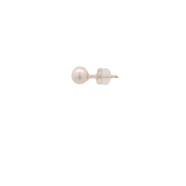 14K Yellow Gold 5-5.5mm White Freshwater Pearl Post Earrings