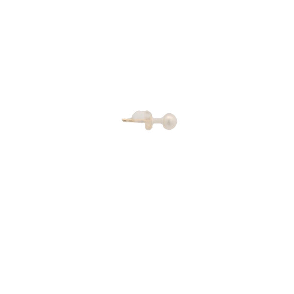 14K Yellow Gold 4-4.5mm White Freshwater Pearl Post Earrings
